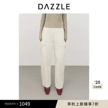 DAZZLE地素 牛仔裤2024冬季新款女装工装风牛仔休闲裤图片