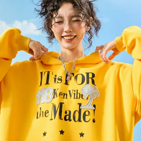 Nuthink美式嘻哈贴布绣字母印花连帽卫衣复古潮牌男女2025秋新款商品大图