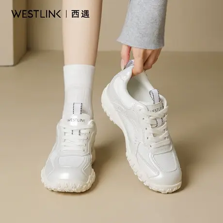 西遇厚底德训鞋女2025秋季新款爆款内增高小白鞋百搭运动休闲鞋A商品大图
