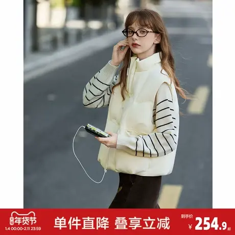 唐狮2026秋冬季短款马甲羽绒服女外穿背心保暖时尚净色百搭超好看图片