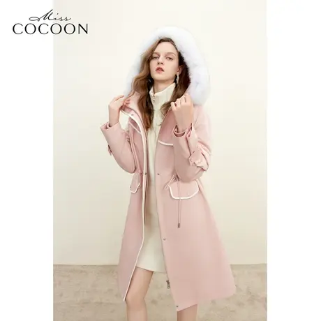 missCOCOON2023冬装新款女装可拆卸内胆仿獭兔防风抗寒皮草派克服图片