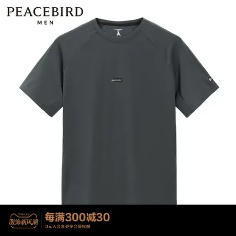 太平鸟男装 夏季圆领短袖T恤修身男士休闲上衣体恤BYDAC2G08图片