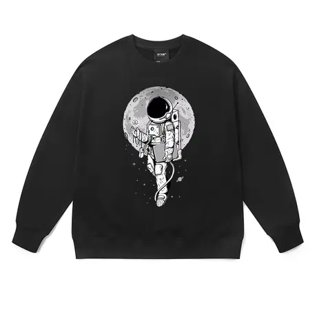 潮牌胖子男装大码oversize宽松圆领卫衣nasa宇航员嘻哈打底衫秋冬商品大图