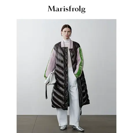 【轻云羽绒】玛丝菲尔冬绛紫色白鹅绒时尚羽绒服外套女商品大图