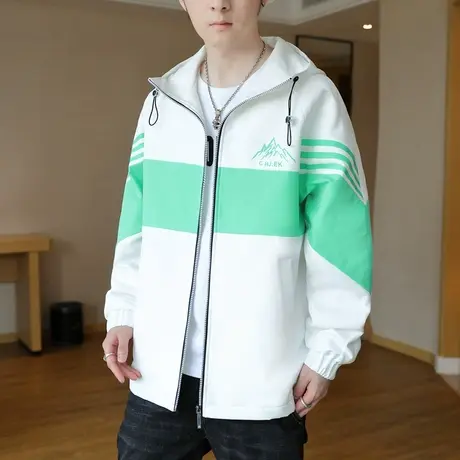 秋季新款夹克外套初高中学生14潮流透气外套15大童16工装连帽上衣商品大图