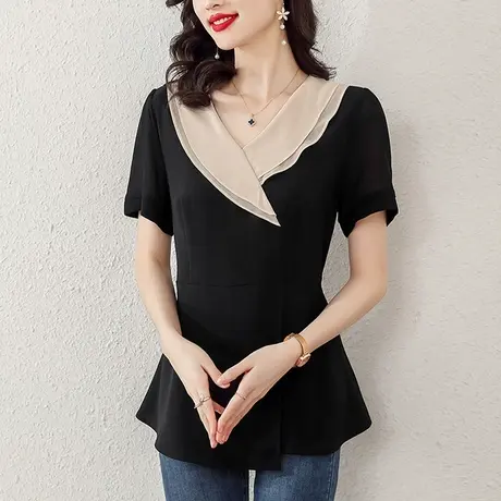 2023新品小衫短袖t恤女装新款小众独特别致上衣今年流行爆款漂亮图片