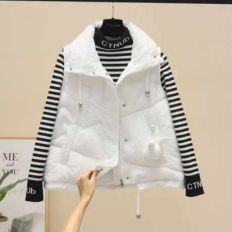 韩版羽绒棉马甲女短款2023年秋冬洋气小兔马夹时尚宽松坎肩百搭潮商品大图