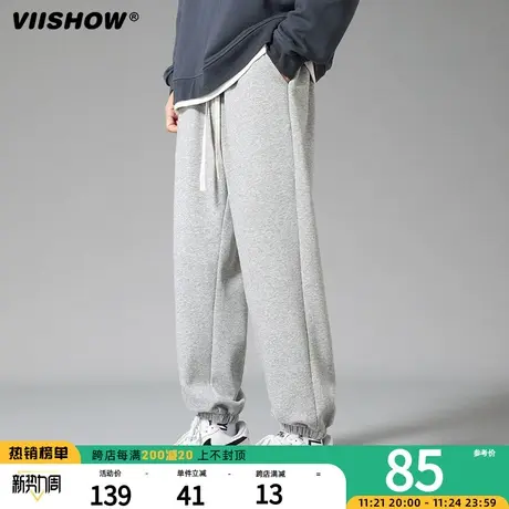 VIISHOW束脚卫裤春秋季潮牌宽松休闲裤子男美式百搭重磅运动长裤图片