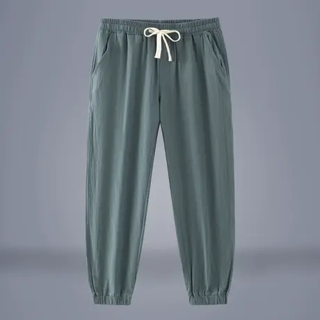 亚麻裤子男夏季薄款棉麻裤中国风大码男裤束脚哈伦裤宽松休闲长裤商品大图