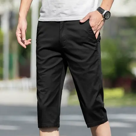 夏季薄款冰丝七分西裤休闲短裤男士外穿2023新款夏天宽松潮流百搭商品大图