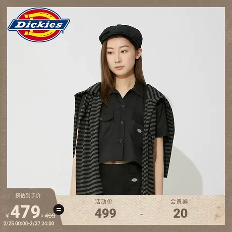 Dickies 春夏新款 工装休闲女式短款短袖衬衫图片