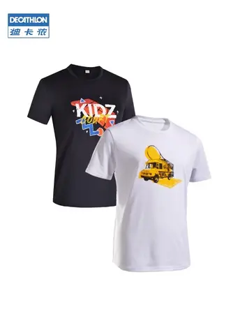 迪卡侬儿童速干T恤男短裤夏新款体恤短袖训练透气运动套装SAJ3图片