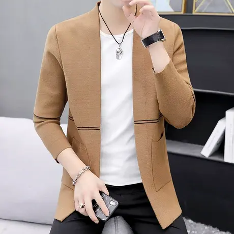 毛衣外套男士春秋款衣服潮流宽松V领开衫新款男装休闲针织衫披风商品大图