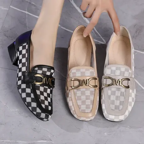 2023秋季新款时尚大码女凉鞋41一43真皮百搭不累脚平底透气网纱鞋商品大图