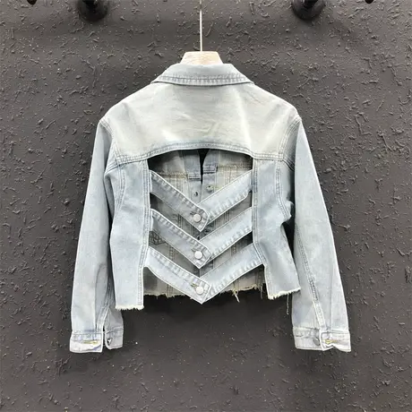 性感镂空设计感牛仔外套欧美辣妹休闲风夏季新款显瘦个性短款上衣图片