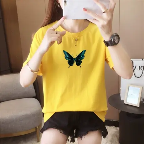 白色短袖T恤女ins潮牌夏季纯棉半截袖2023年新款设计感小众情侣装图片