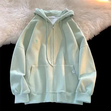 外套2022新款加绒加厚oversize大码休闲宽松棒球服开衫卫衣女秋冬图片