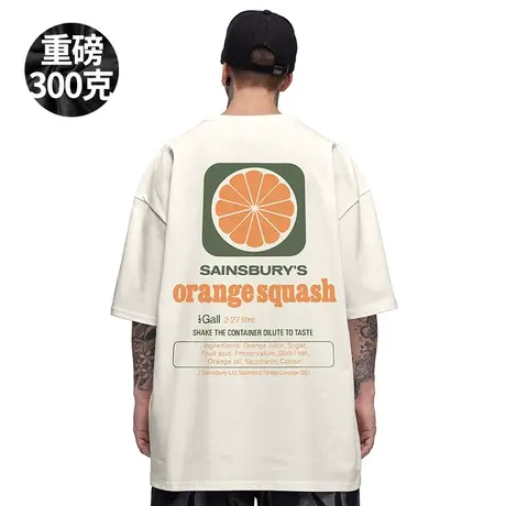 大码男装日系潮牌t恤加肥加大短袖宽松圆领重磅全棉夏季胖子半袖商品大图