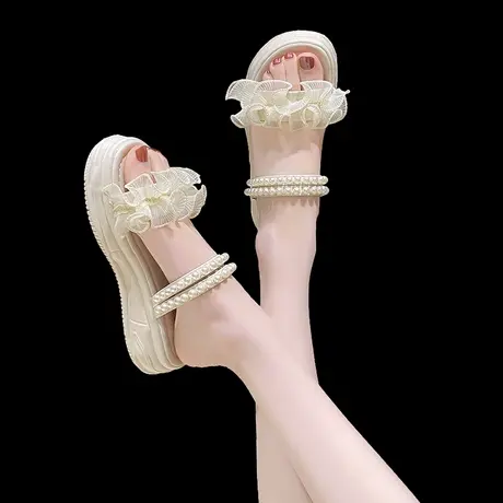 两穿凉鞋女今年流行的凉拖夏季外穿厚底拖鞋仙女风百搭懒人一字鞋商品大图