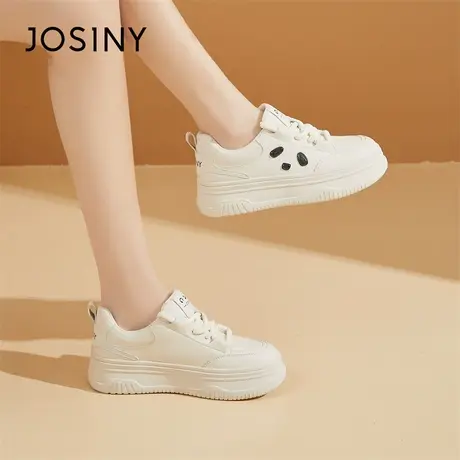 Josiny/卓诗尼小白鞋女款2024新款春季厚底百搭爆款轻便运动女鞋商品大图