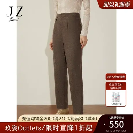 商场同款JZ玖姿立体剪裁经典西裤骑士裤女2023冬季新款JWCD11136商品大图
