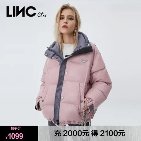LINC金羽杰羽绒服女2023年冬新款反季短款女款面包服专柜断码清仓商品大图