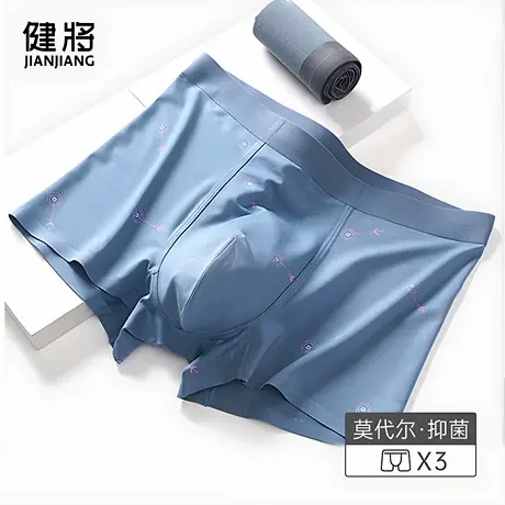 健将男士内裤莫代尔冰丝感男生四角裤透气宽松男式短裤男春夏新款商品大图