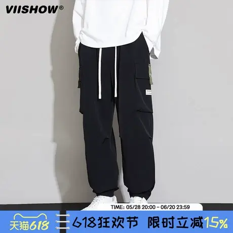 VIISHOW休闲裤男春季宽松束脚工装长裤学生运动青年阔腿美式裤子商品大图