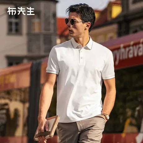 MrBu布先生撞色领POLO衫2025夏季简约薄款三粒扣T恤男父亲节礼物商品大图