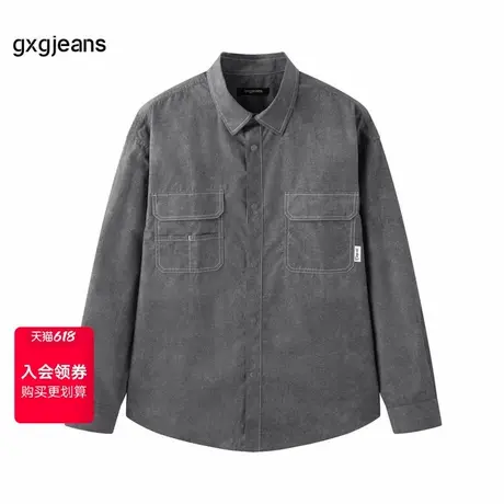 gxg.jeans男装2024年春季新款翻领长袖衬衫JFX10302541图片