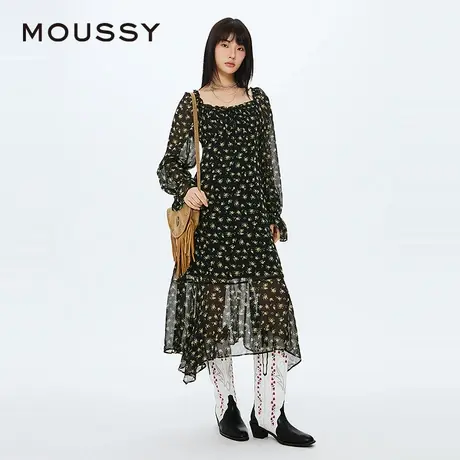 MOUSSY 夏季南法度假风茶歇长袖连衣裙女028HSZ30-0521图片