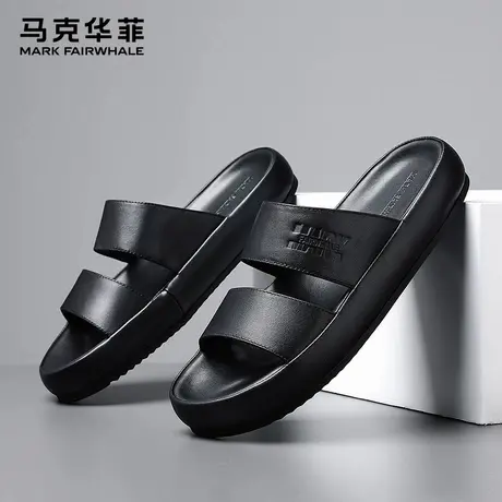 马克华菲2025夏季新款男士凉拖鞋外穿轻质沙滩鞋休闲凉鞋真皮男鞋商品大图