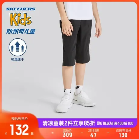 Skechers斯凯奇童装男童梭织七分裤儿童夏季户外运动休闲裤直筒裤商品大图