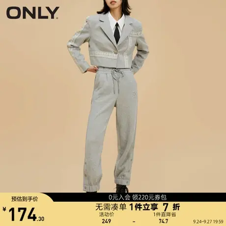 ONLY奥莱夏季时尚系带收腰束脚宽松显瘦加绒休闲卫裤女商品大图