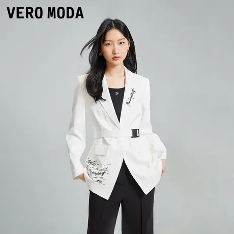 Vero Moda奥莱西装外套女早秋新款翻领直筒垫肩收腰通勤优雅上衣商品大图