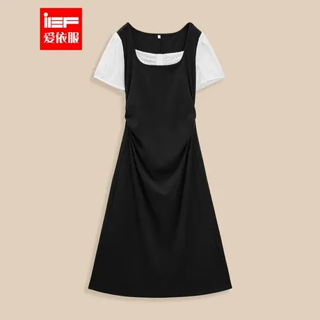 IEF/爱依服【微胖】大码女装2025夏秋新款法式温柔风显瘦连衣长裙商品大图