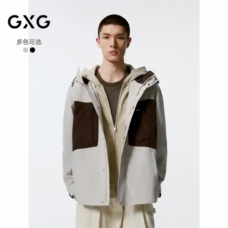GXG男装  撞色夹克男连帽户外外套 24秋季品G24X213031商品大图