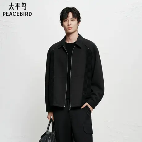 【商场同款】太平鸟男装 休闲夹克时尚雪尼尔行政夹克 B2BCF4118商品大图