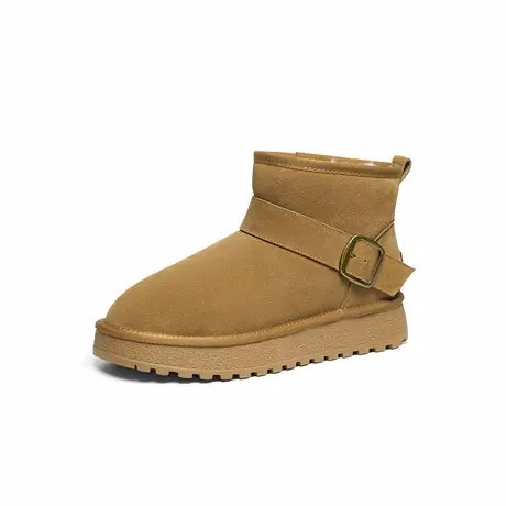 红蜻蜓男士雪地靴秋冬新款男鞋加绒保暖靴子防滑休闲厚底短款棉鞋商品大图