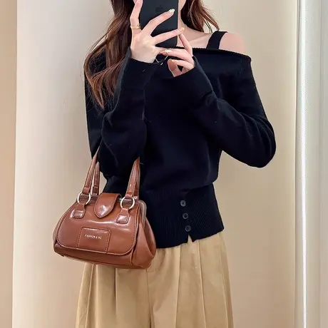 唐狮秋冬季毛衣女超好看简约气质风设计感套头慵懒温柔系开衫TD图片