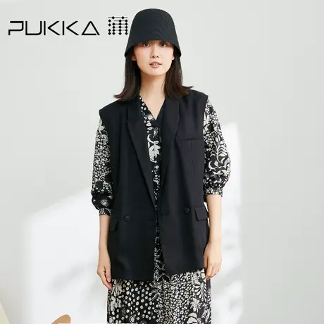 蒲PUKKA 西装马夹女春夏季宽松休闲原创设计时髦马甲图片