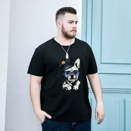 胖哥哥胖男短袖t恤新款休闲宽松体恤潮流男士夏季肥佬上衣半袖男图片