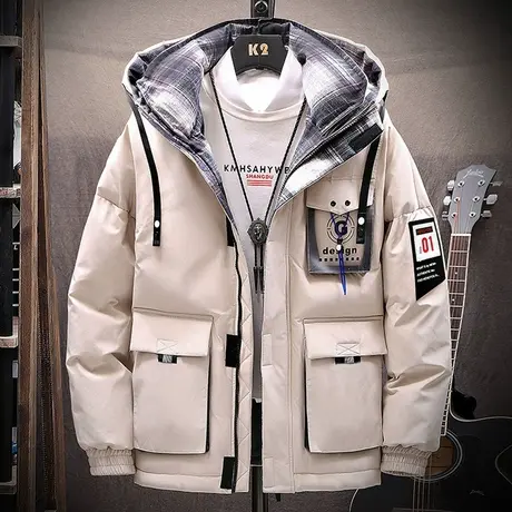 冬季工装棉衣男潮牌韩版宽松学生2023款加厚羽绒棉服潮流个性ins图片