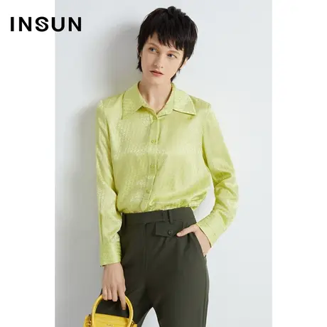 INSUN恩裳秋季19MM提花缎衬衫图片