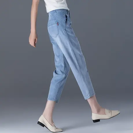 冰丝牛仔七分裤女夏薄款2024年新款八分女裤萝卜裤夏季天丝哈伦裤图片