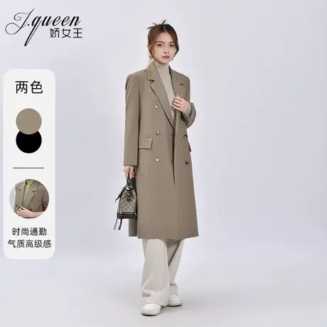 西装大衣女秋季新款气质时尚宽松休闲高级感双排扣中长款西服外套图片