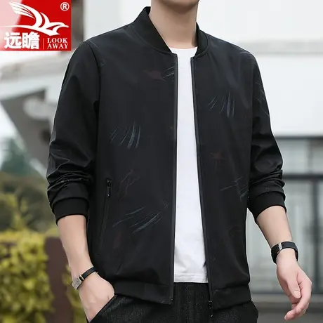 2023秋季新款夹克外套男潮流休闲商务春秋款棒球服领男士百搭上衣商品大图