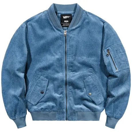 VIP灯芯绒外套男士ma1飞行员夹克大码宽松春秋日系复古工装棒球服商品大图
