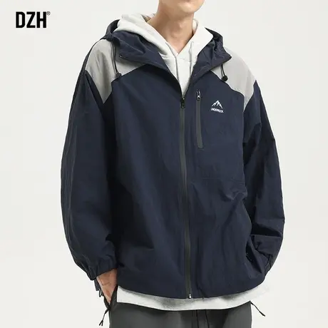 男士防风连帽冲锋衣男款秋季休闲外套户外潮高级感男装2024年新款商品大图
