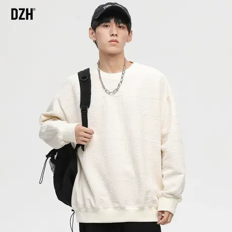 男士美式重磅卫衣男款秋冬圆领内搭打底衫上衣t恤男装2024年新款商品大图